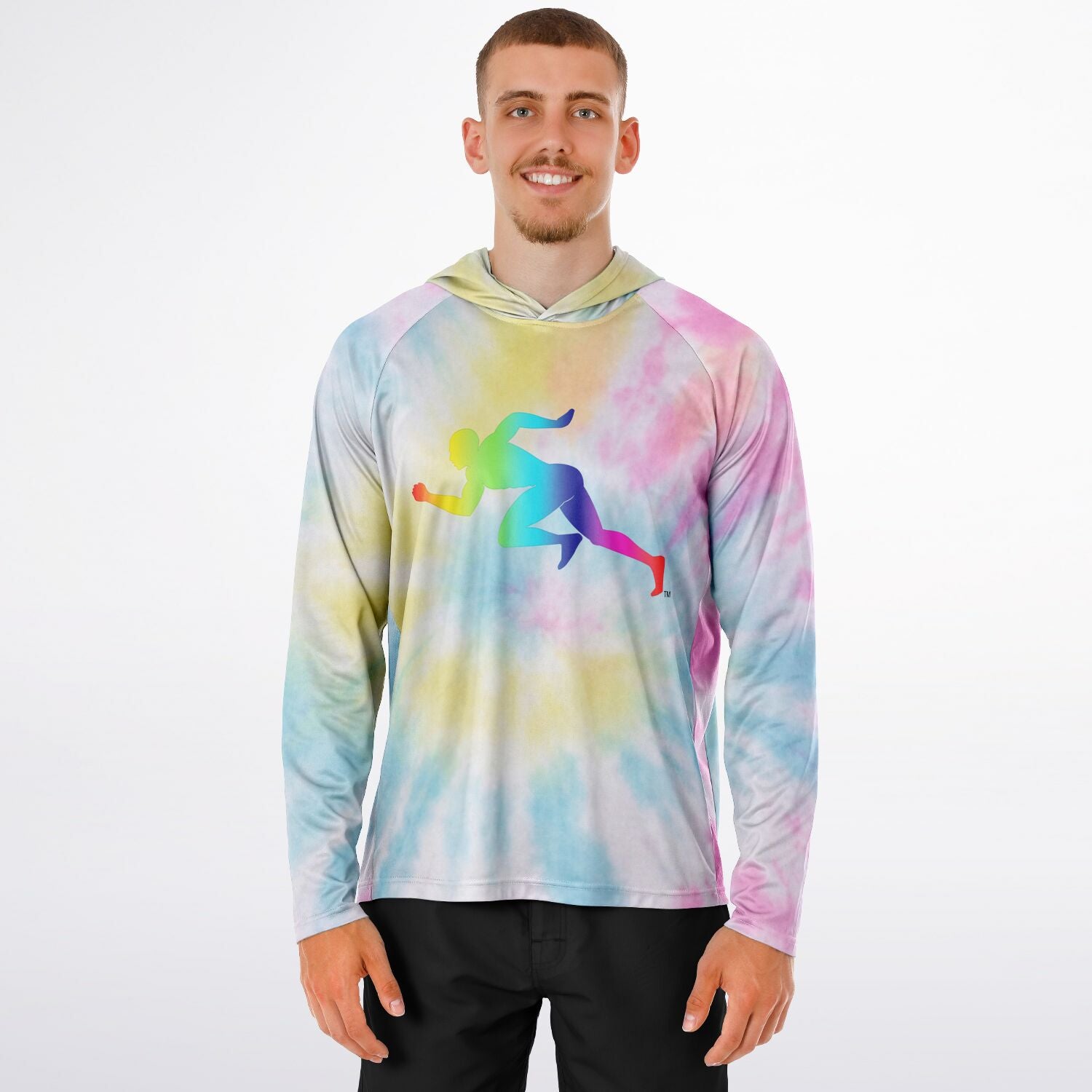 Men's Long Sleeve Hooded Performance Shirt - AOP