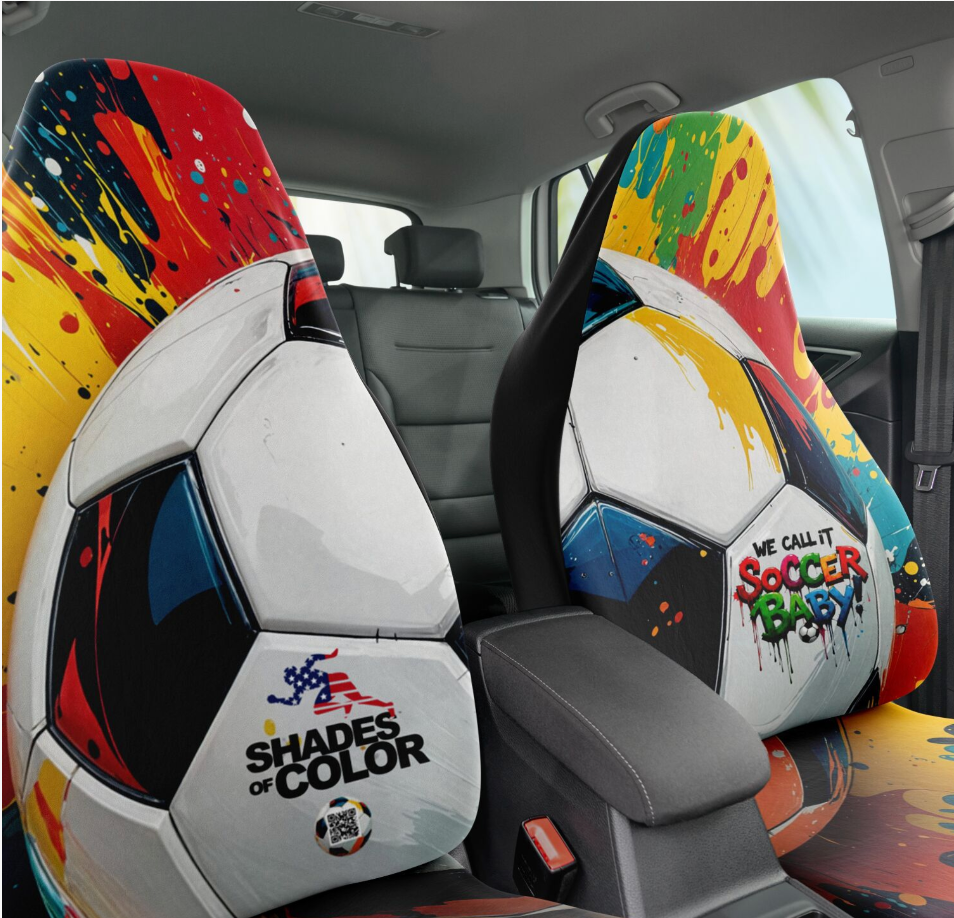 Street Goal: Graffiti Kicks and Colorful Dreams - Car Seat Covers