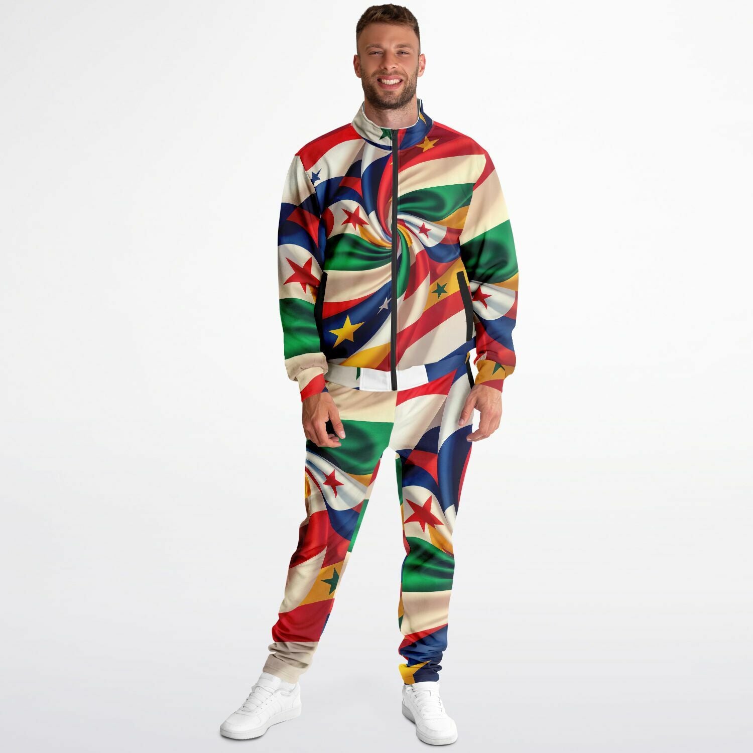 Galaxy in Motion — A Star-Swirled Tracksuit for Playful Confidence