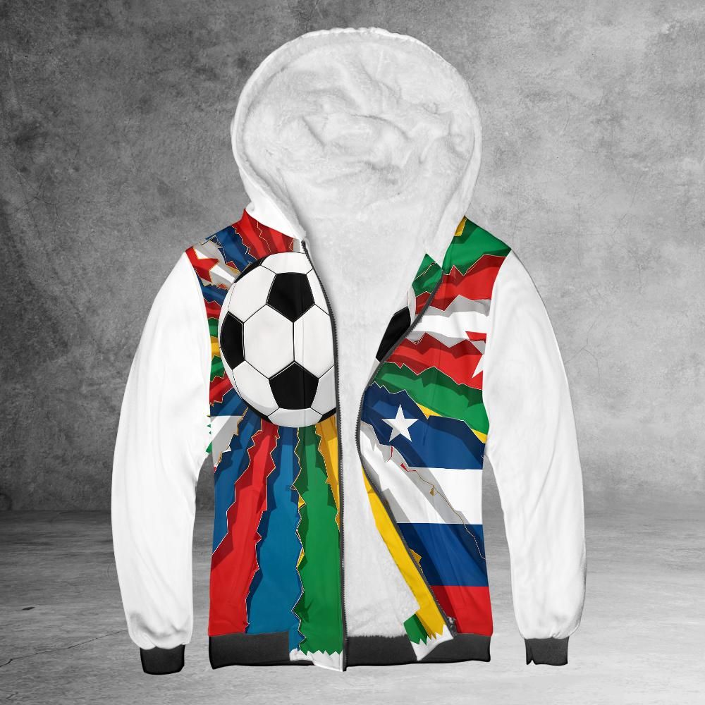 Spirit of Soccer - Vibrant Multi-Flag Soccer Ball Hoodie: Celebrate Global Passion!