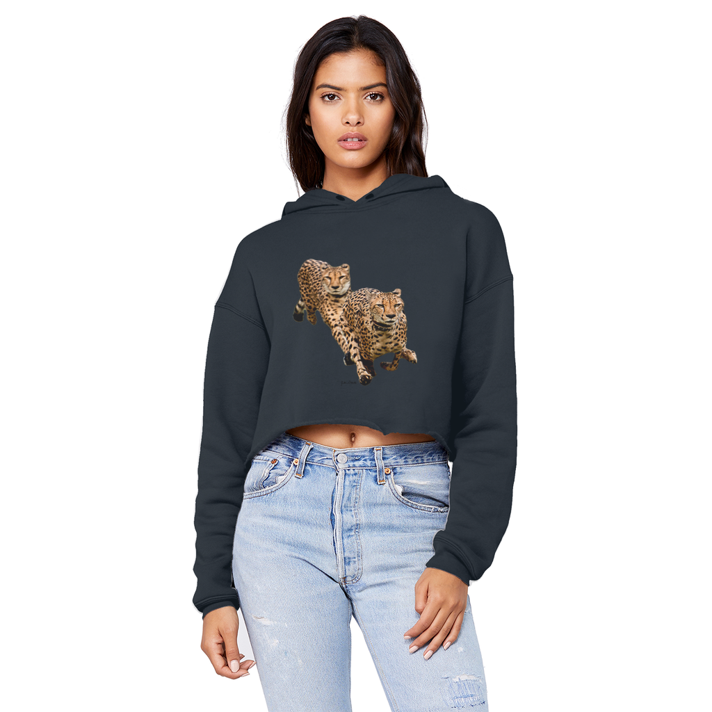 The Cheetah Brothers Unisex Cropped Raw Edge Boyfriend Hoodie