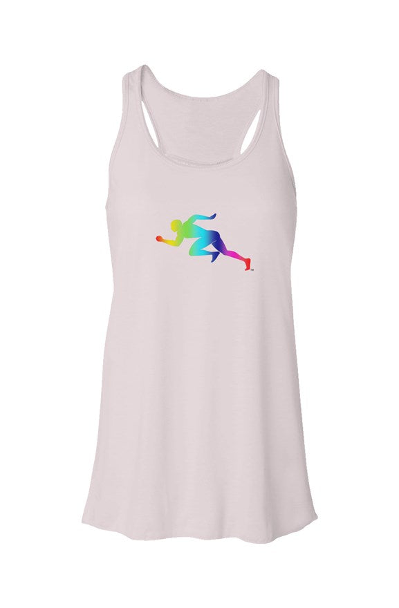 Rainbow "Running Man" Flowy Racerback Tank