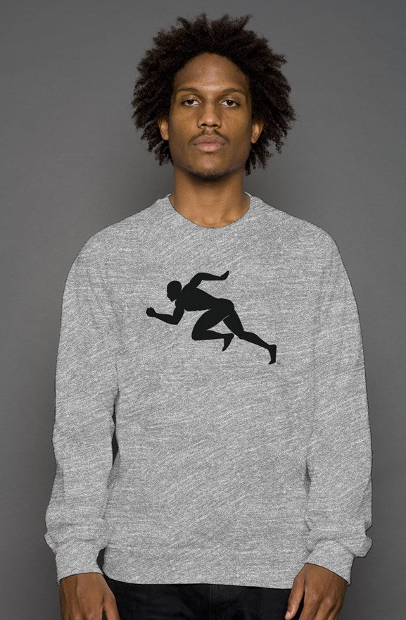 "Running Man" Midweight Fleece Shortscrew neck sweatshirt