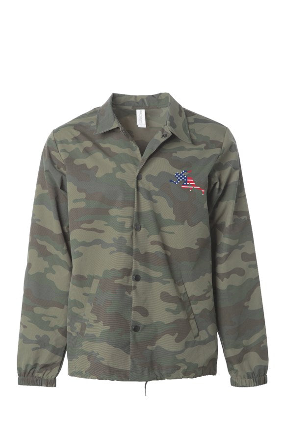 CAMOUFLAGE "RUNNING MAN" Coaches Jacket Camo