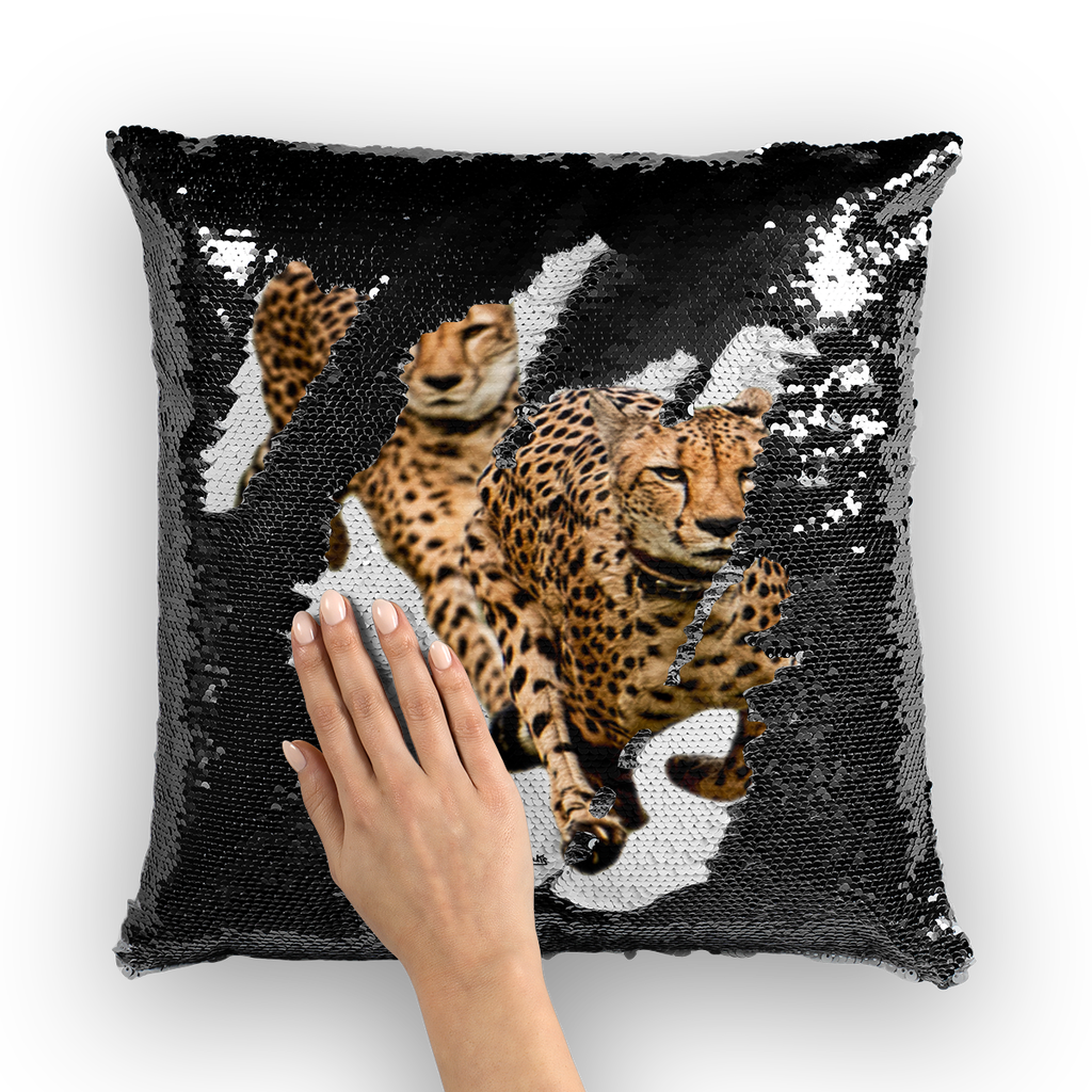 The Cheetah Brothers Sequin Cushion Cover