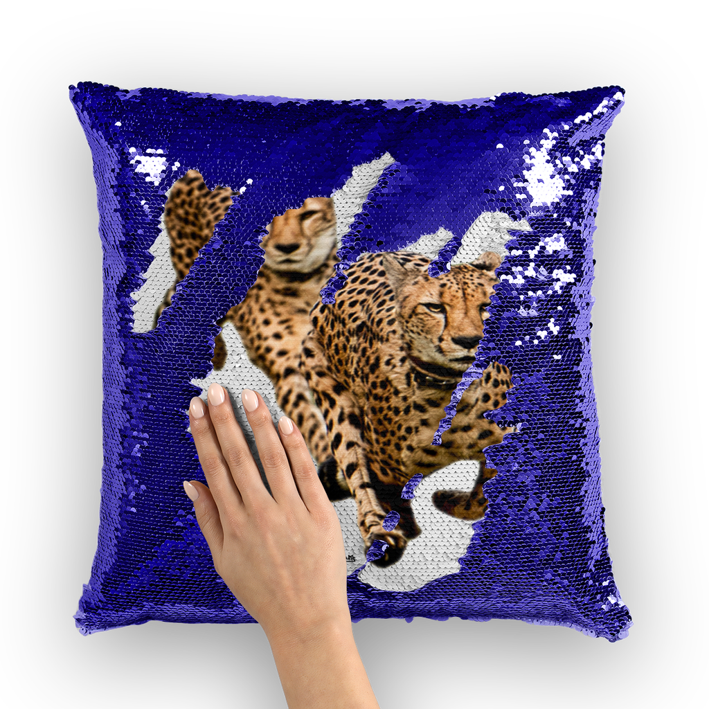 The Cheetah Brothers Sequin Cushion Cover