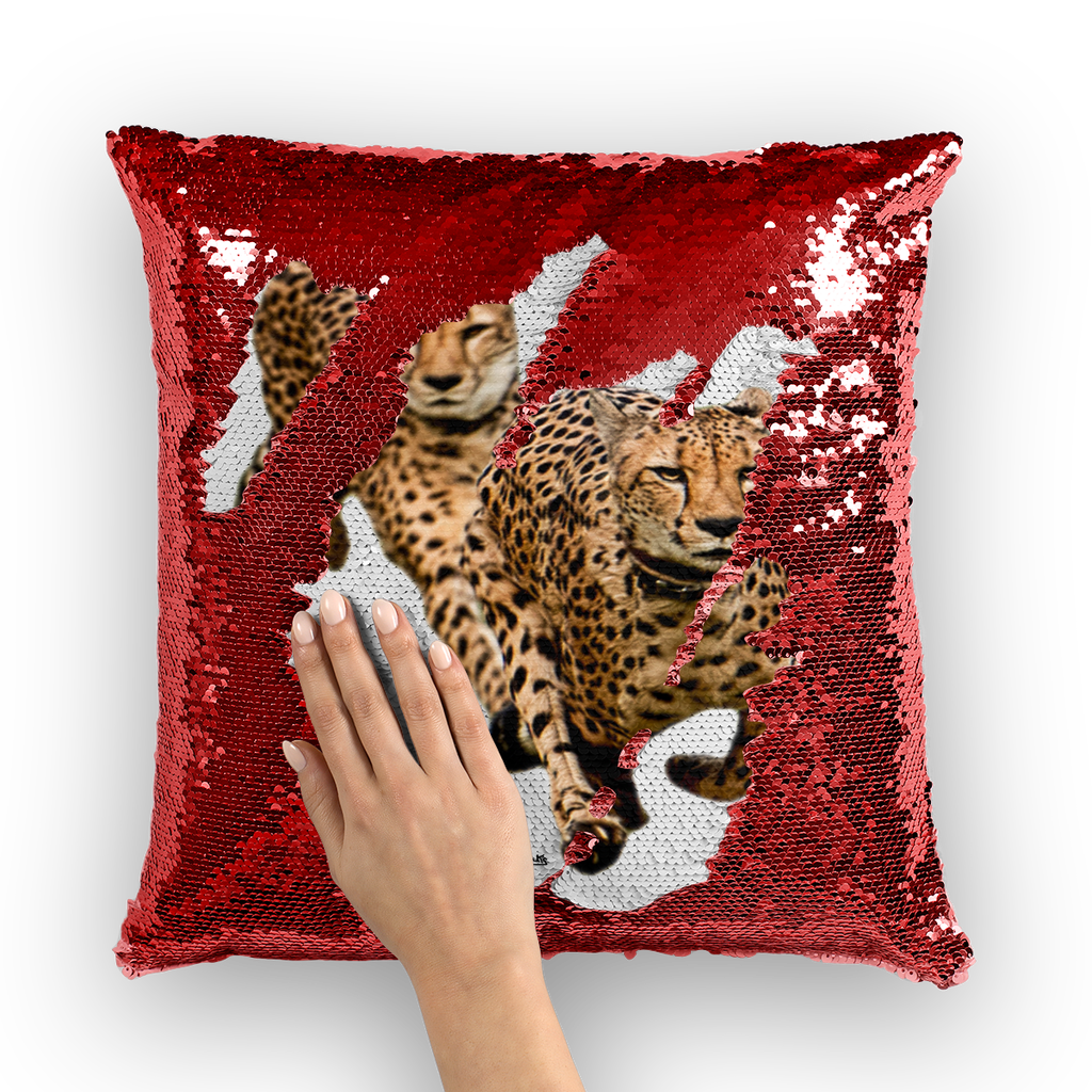 The Cheetah Brothers Sequin Cushion Cover