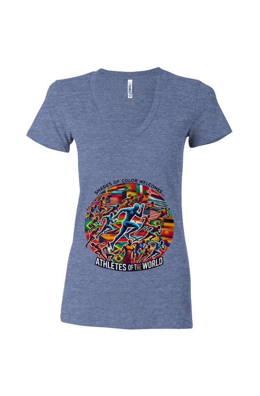 Athletes of the World #1 - Women’s Triblend Deep V-Neck Tee