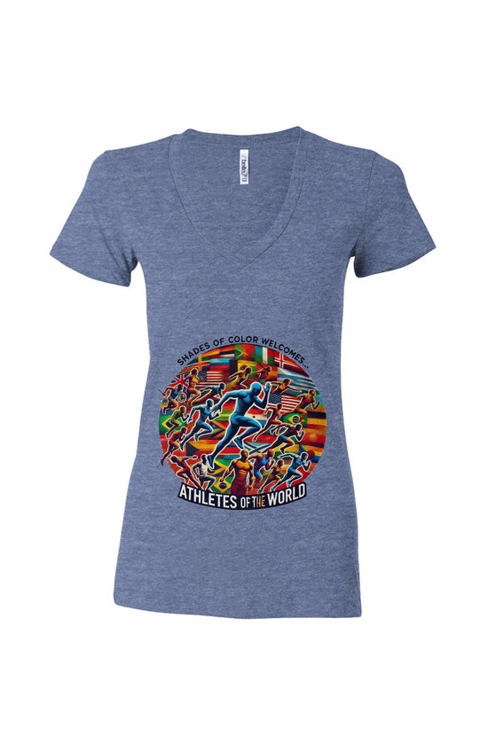 Athletes of the World #1 - Women’s Triblend Deep V-Neck Tee