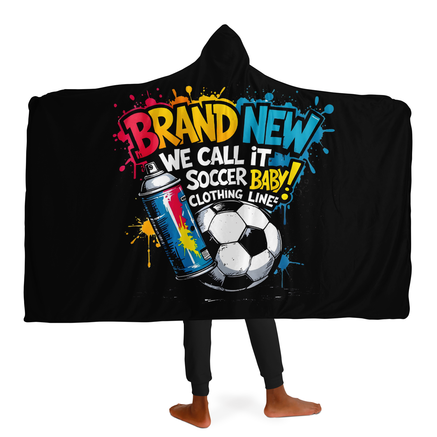 Midnight Spray: The Rebel’s Soccer Hooded Blanket