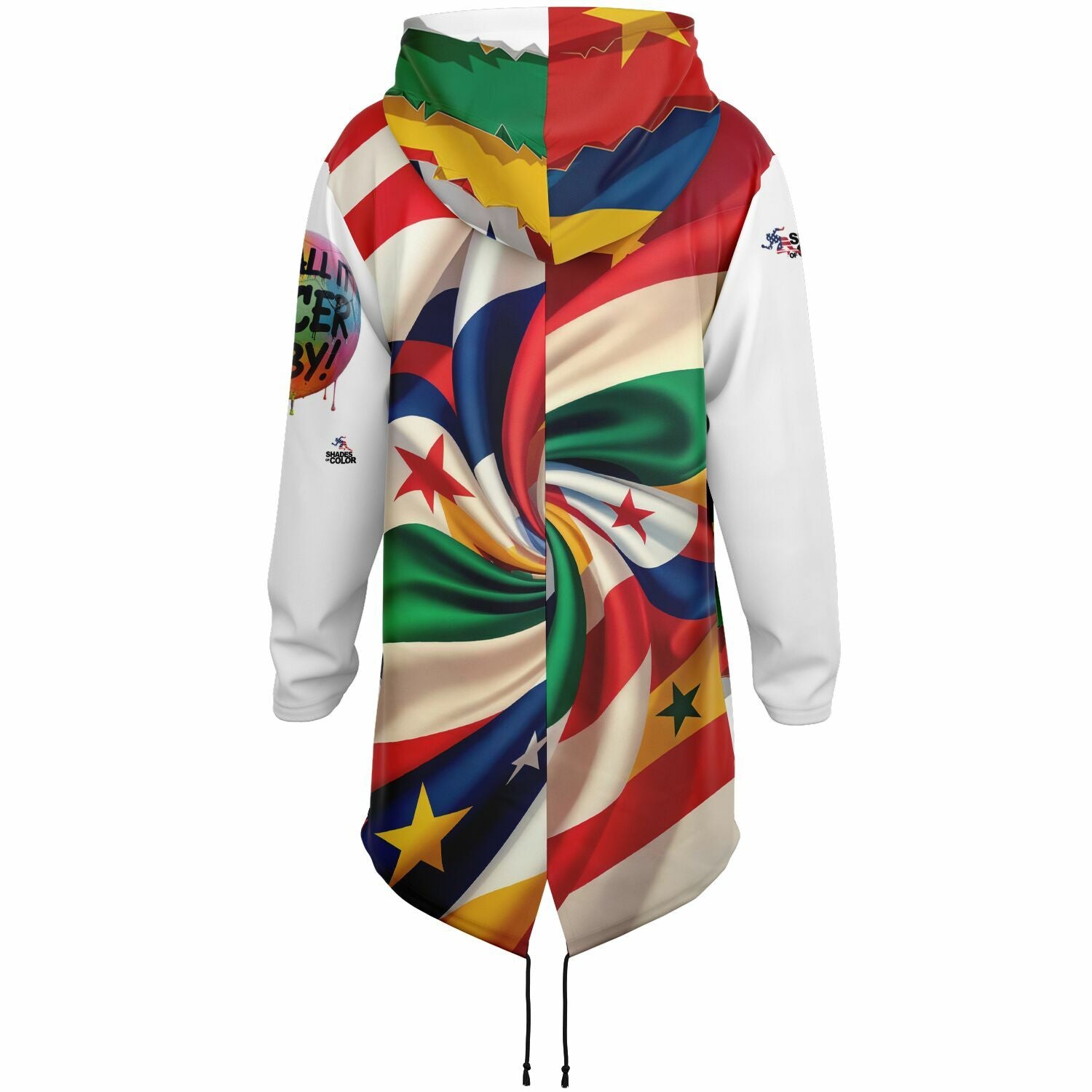 Echoes on the Pitch: A Kaleidoscope of Flags and Motion Hoodie