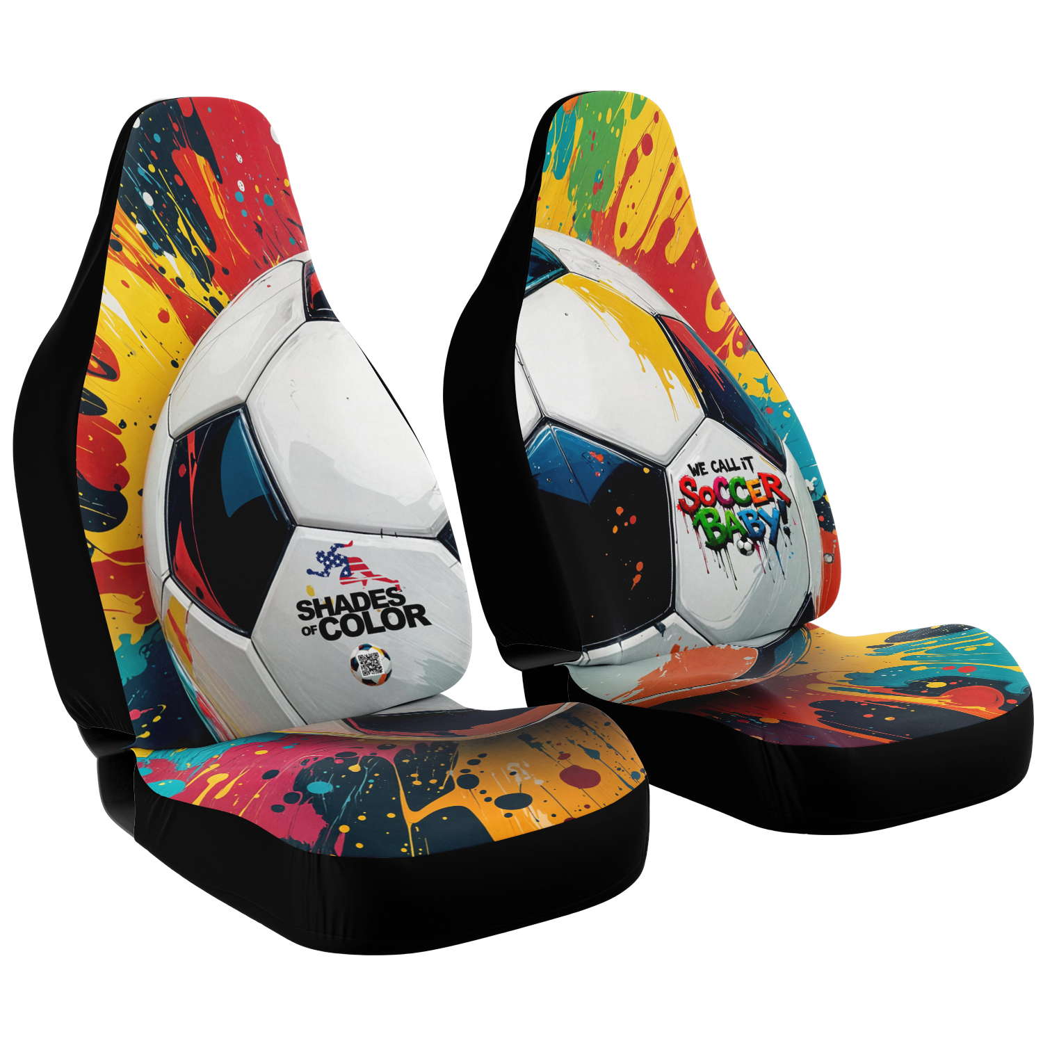 Street Goal: Graffiti Kicks and Colorful Dreams - Car Seat Covers