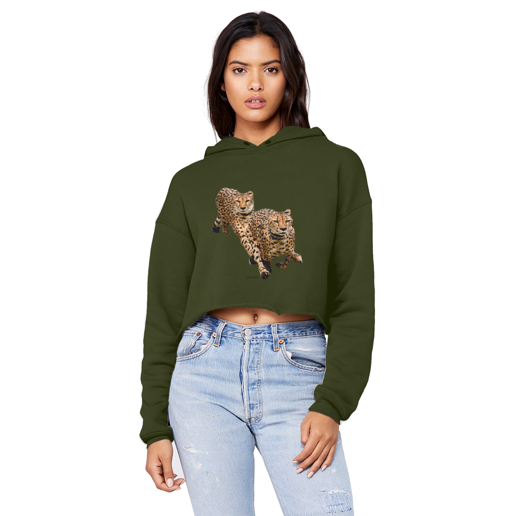 The Cheetah Brothers Unisex Cropped Raw Edge Boyfriend Hoodie