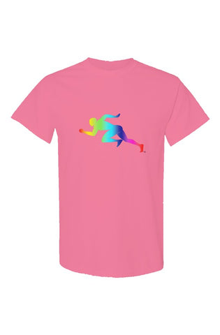 Rainbow Running Man" Neon T Shirts