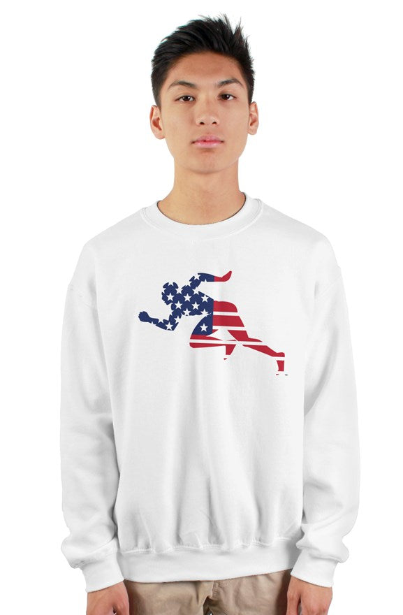 Flag "Running Man" Midweight Fleece Shortsgildan heavy crewneck sweatshirt