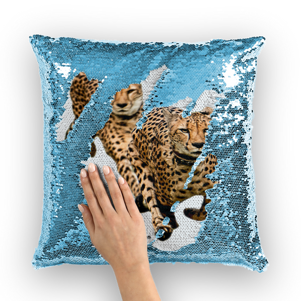 The Cheetah Brothers Sequin Cushion Cover