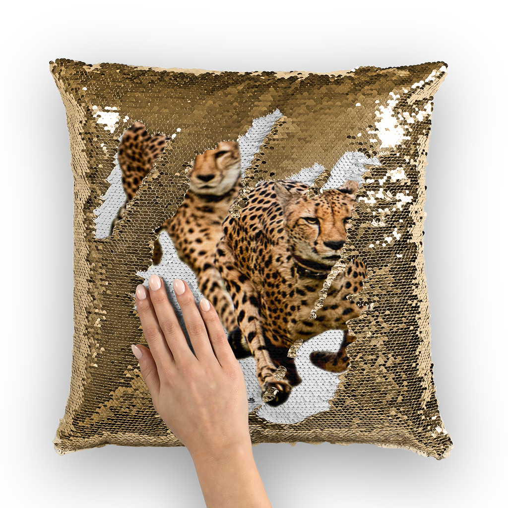 The Cheetah Brothers Sequin Cushion Cover
