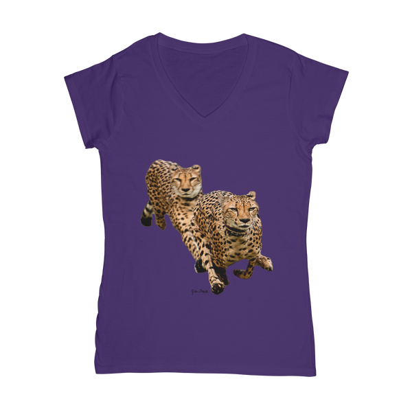 The Cheetah Brothers Classic Women's V-Neck T-Shirt