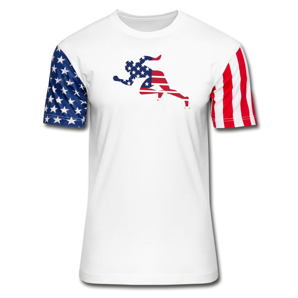 Flags "Running Man" Unisex Stars & Stripes T-Shirt - white