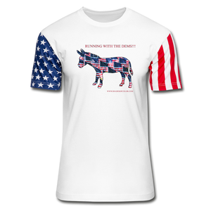 Running with the Dems!!! Stars & Stripes T-Shirt - white