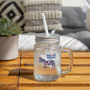 Biden/Harris "Running with the Dems" Mason Jar - clear