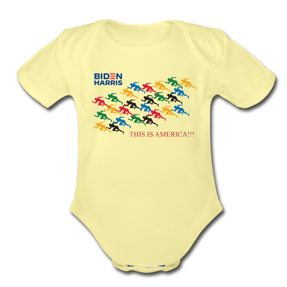 Biden/Harris An Awesome "This is America" Baby Bodysuit! - washed yellow