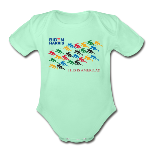 Biden/Harris An Awesome "This is America" Baby Bodysuit! - light mint